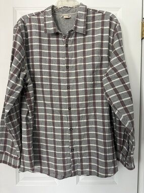 Men's Carbon2Cobalt Plaid Button-Down Shirt in Gray and Brown